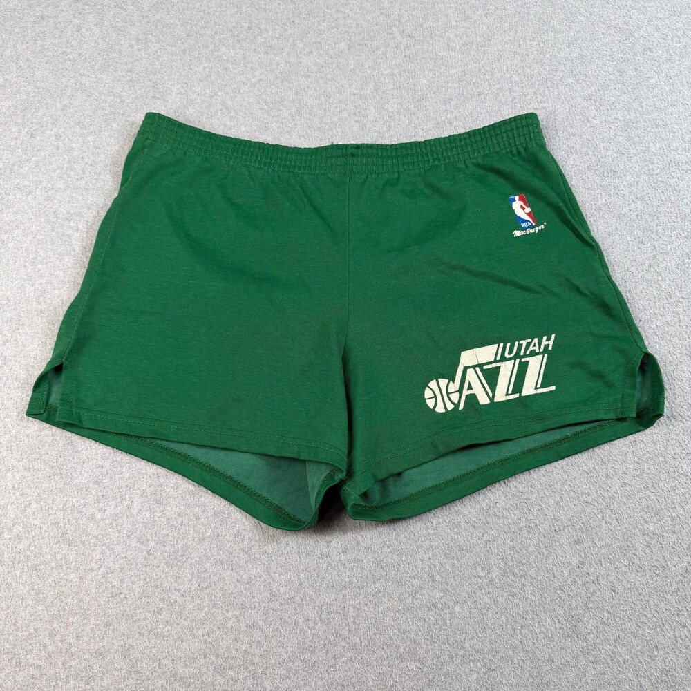Vintage Utah Jazz MacGregor Sand-Knit Shorts Mens XL Green NBA Basketball USA